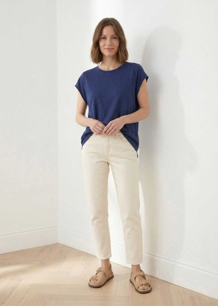 Davina Navy Relaxed Fit T-Shirt