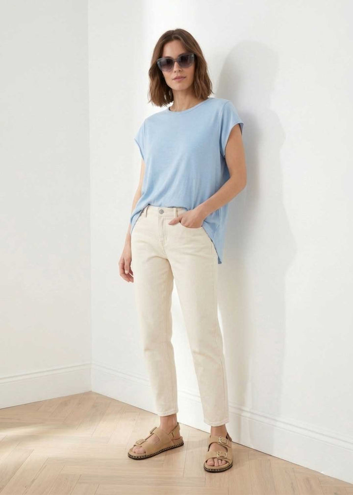 Davina Pale Blue Relaxed Fit T-Shirt