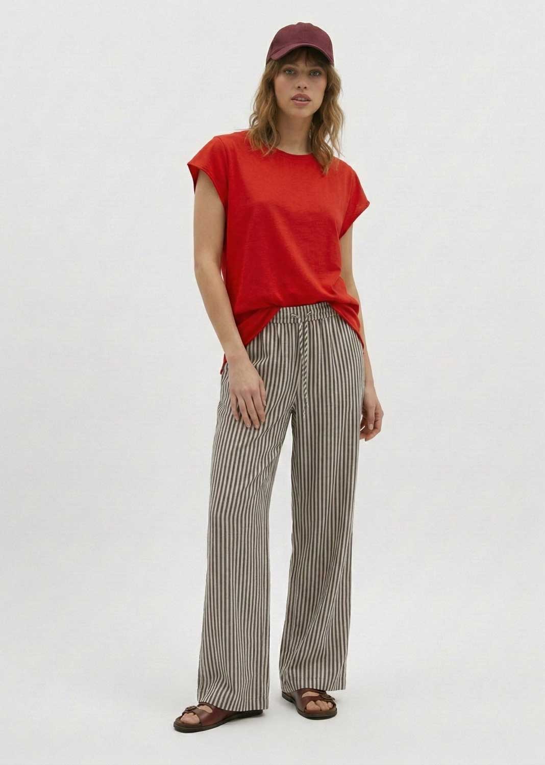 Davina Raw Edge T-Shirt Red