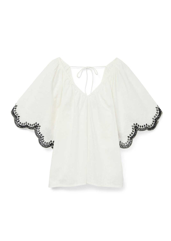 Diana Embroidered Top in White