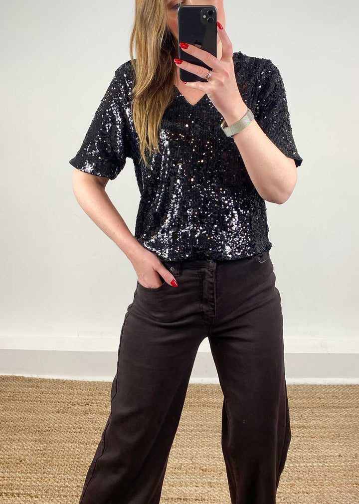 Dominique Sequin Top Black