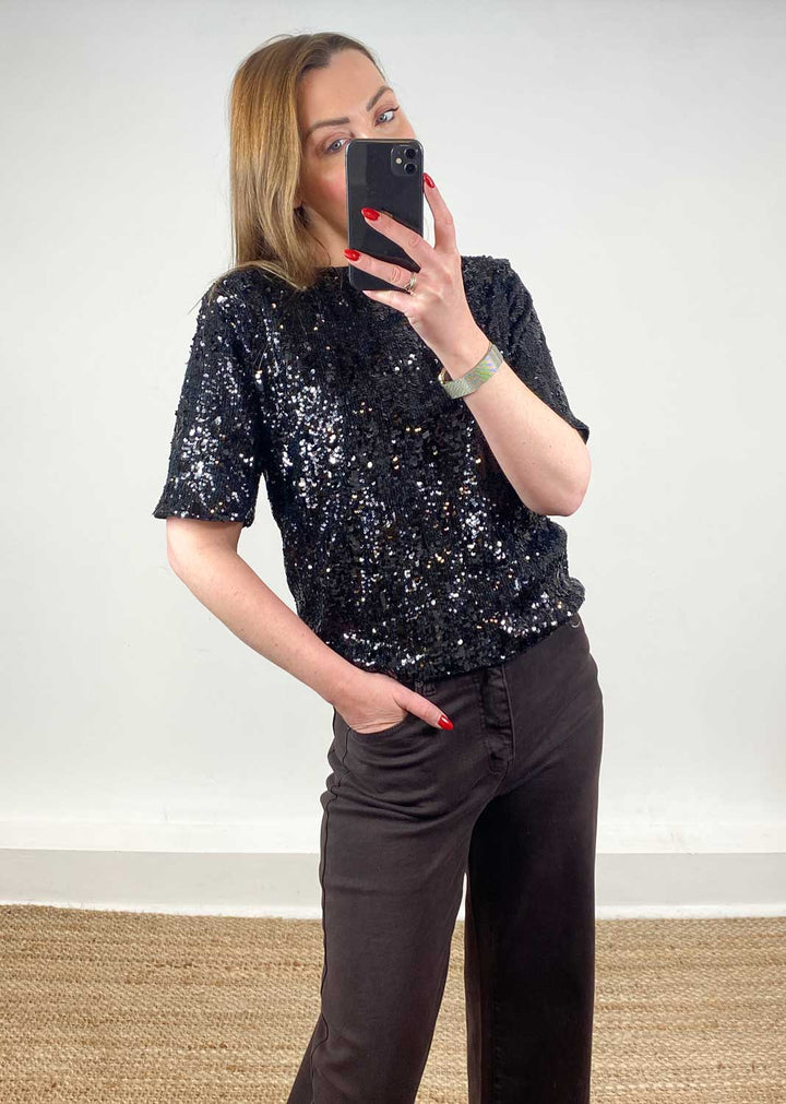 Dominique Sequin Top Black