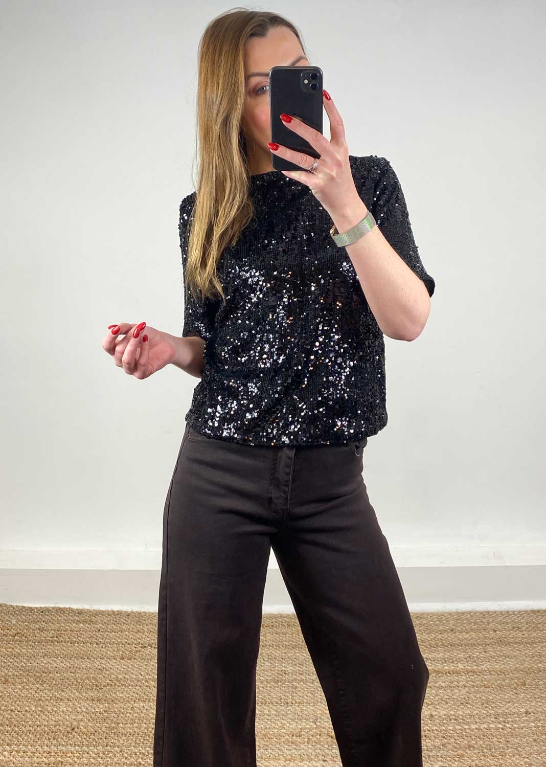 Dominique Sequin Top Black