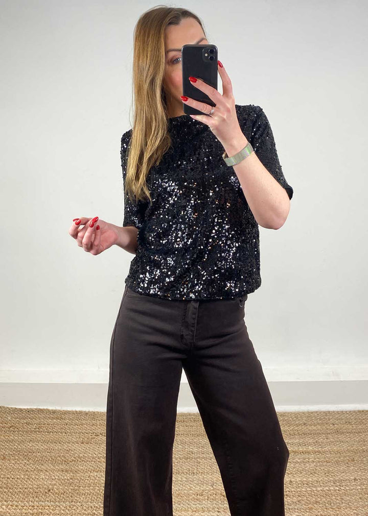 Dominique Sequin Top Black