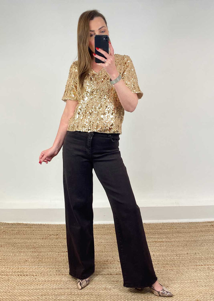 gold sequin tshirt 