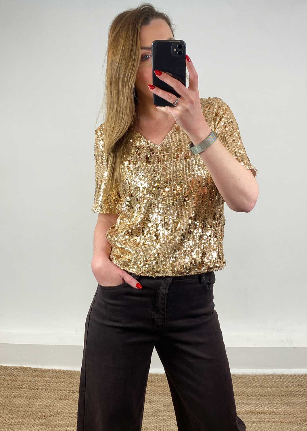Gold Sequin Top 