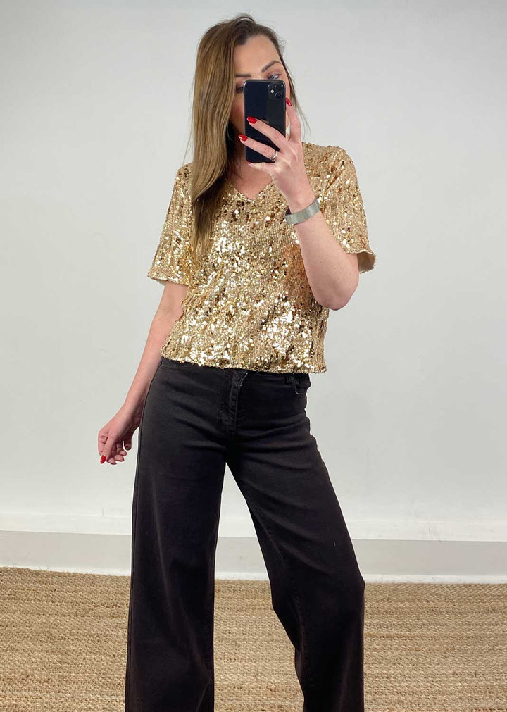 Gold Sequin Top 