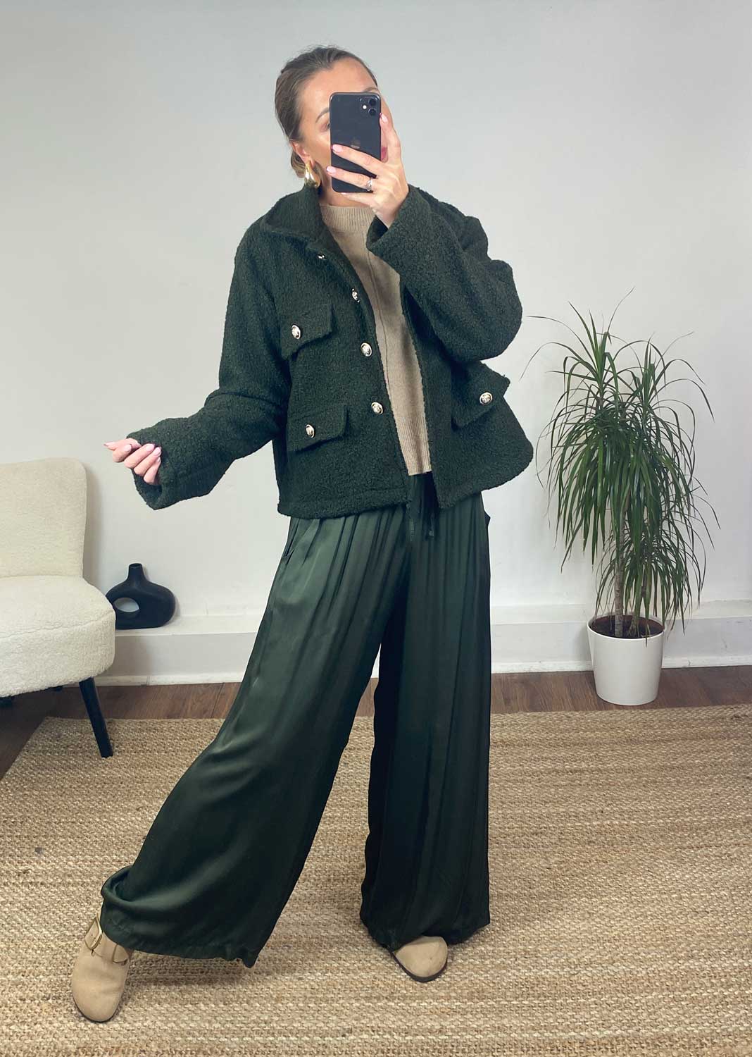 Erika Boucle Jacket in Khaki