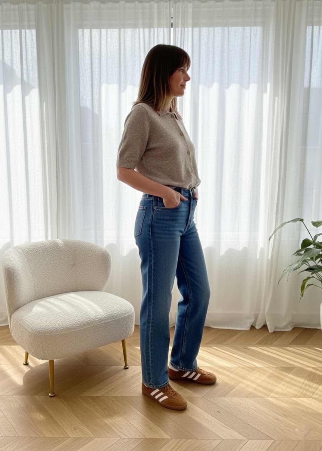 Eliza Short Sleeve Knit Cardigan Taupe