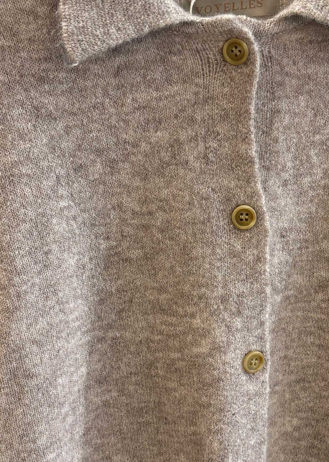 Eliza Short Sleeve Knit Cardigan Taupe