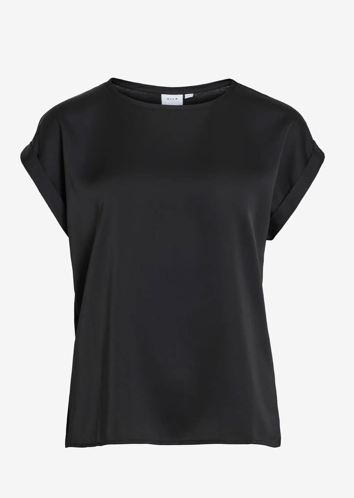 Ellette Satin Top Black