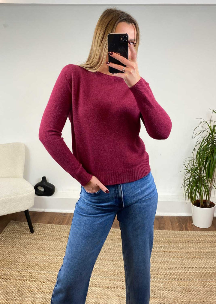 Alice Soft Knit Jumper in Burgundy