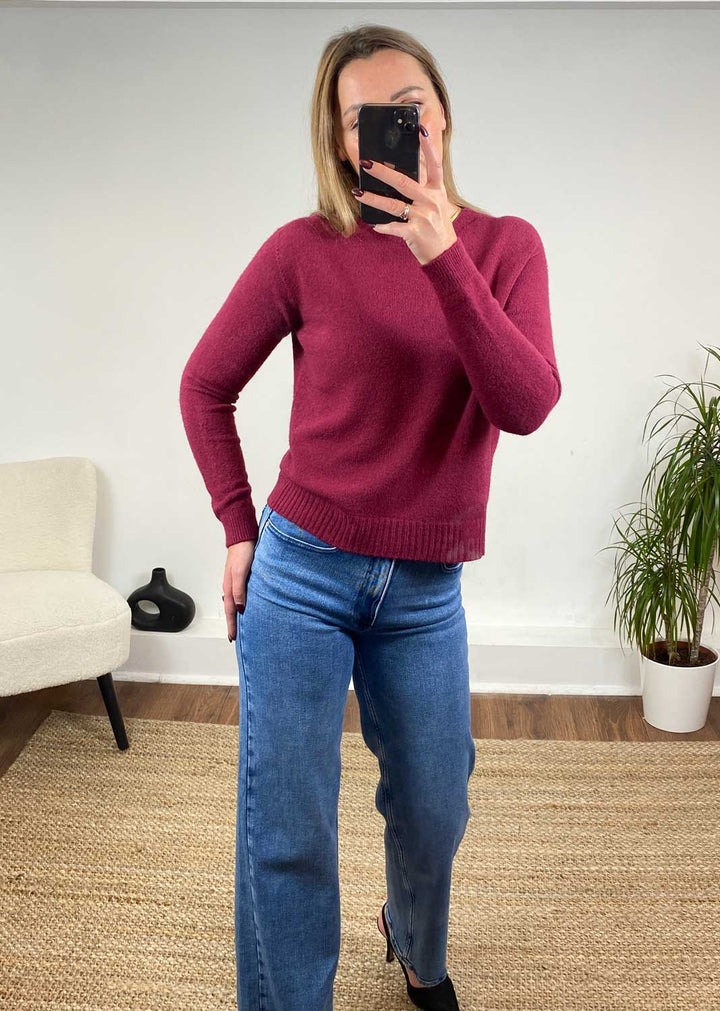 Alice Soft Knit Jumper in Burgundy