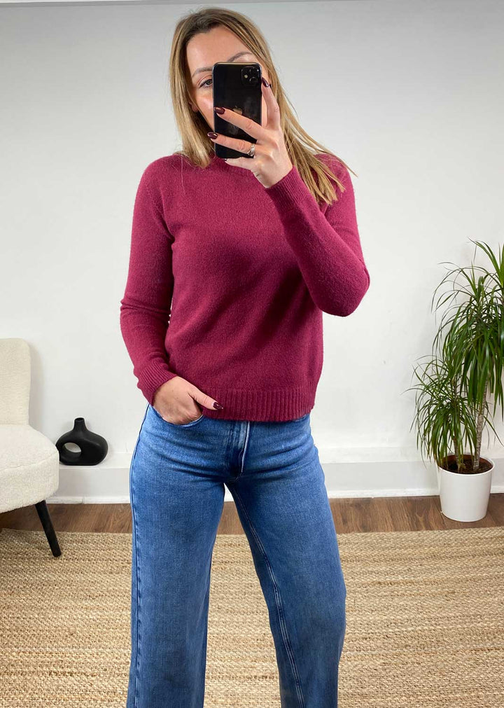 Alice Soft Knit Jumper in Burgundy