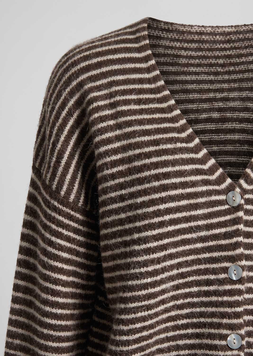 Elsa Wool Blend Stripe Cardigan
