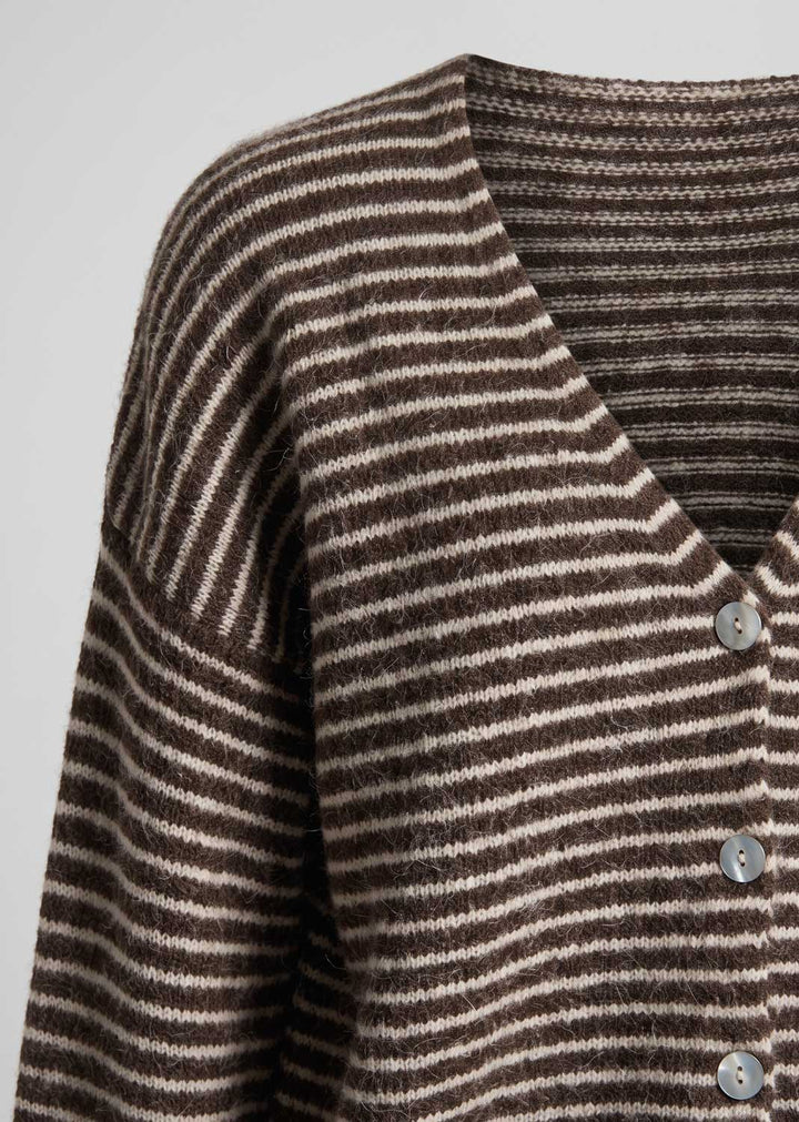 Elsa Wool Blend Stripe Cardigan