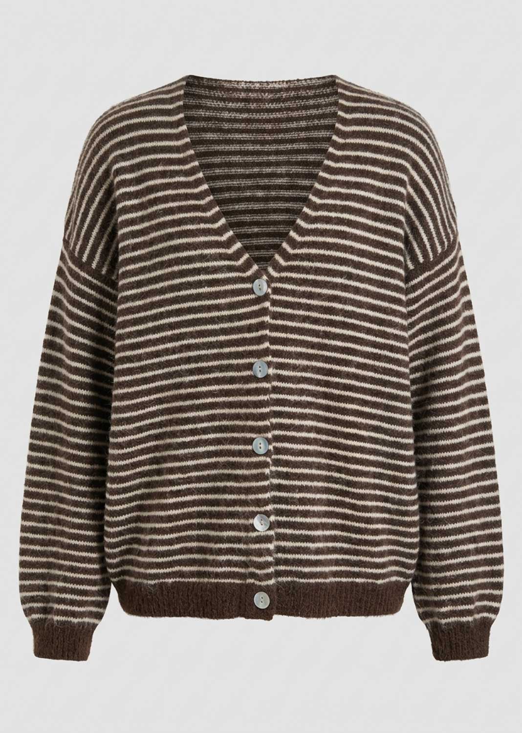 Elsa Wool Blend Stripe Cardigan