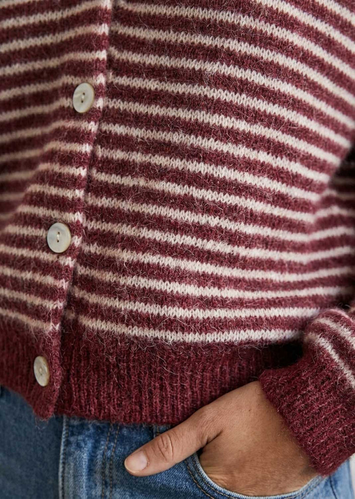 Elsa Wool Blend Stripe Cardigan