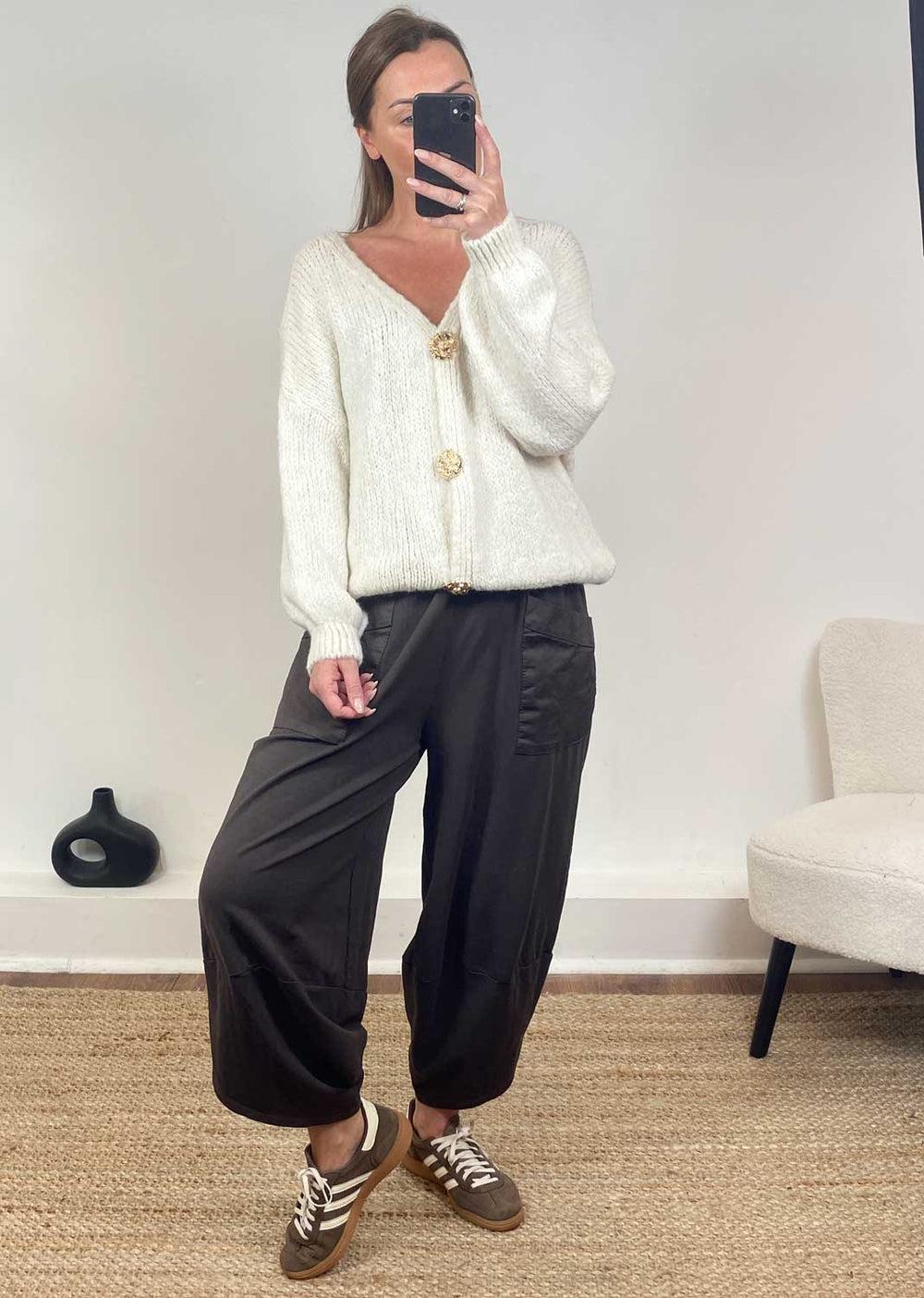 Cream Button Cardigan 
