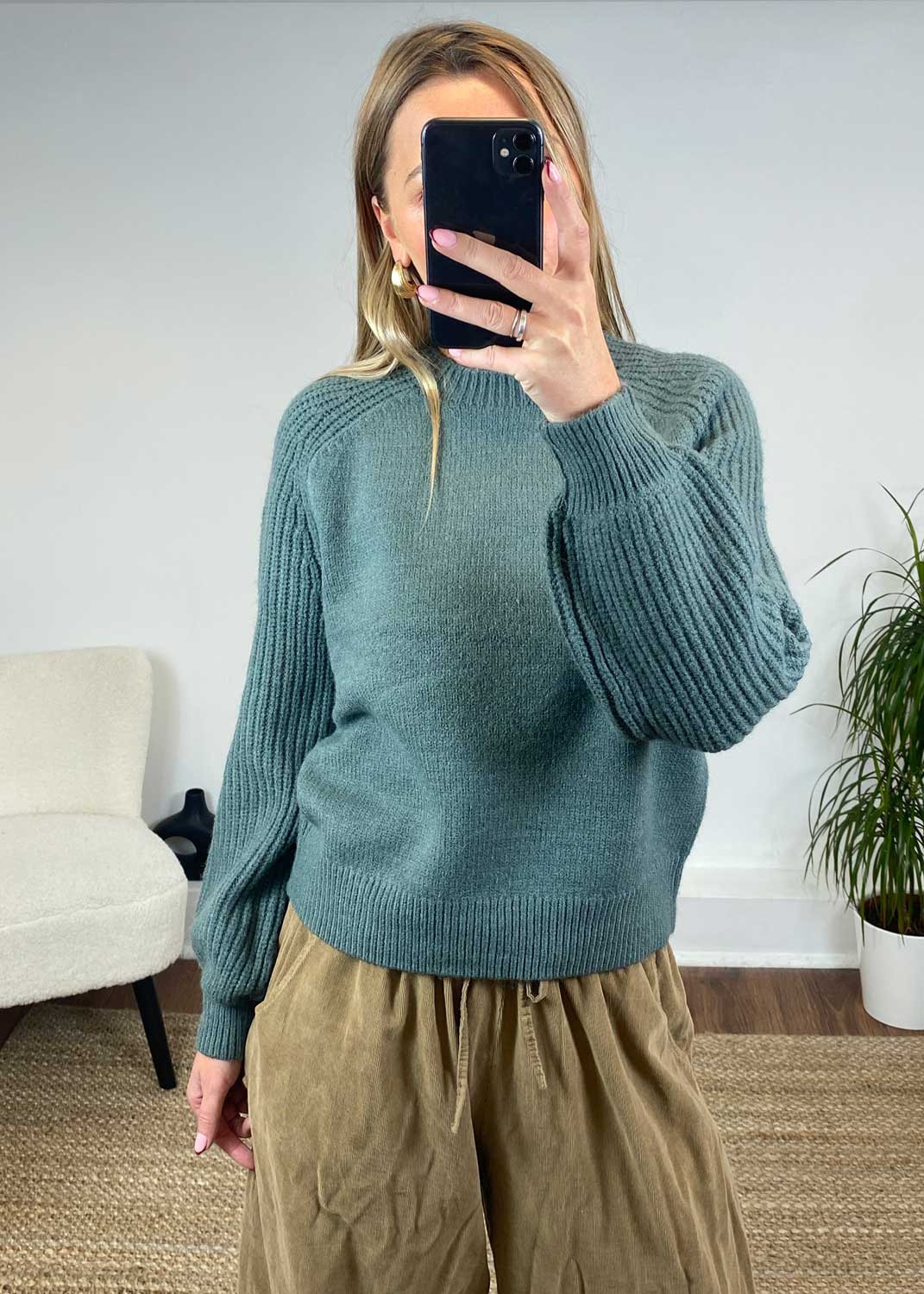 Enya Knitted Jumper in Teal