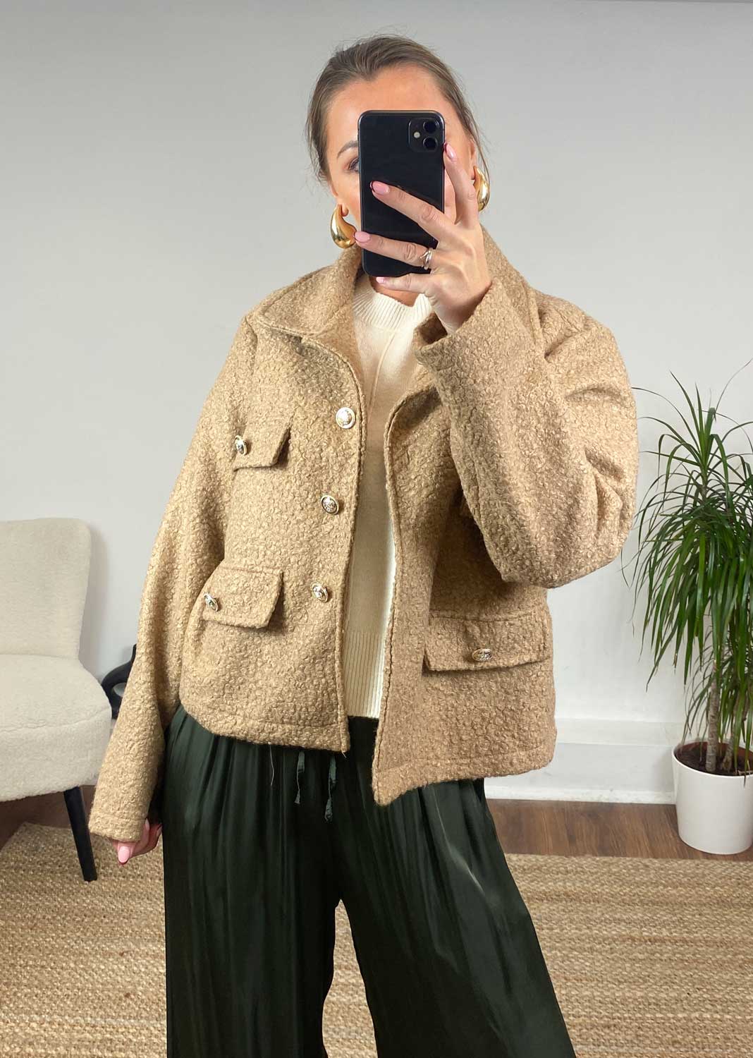 Erika Boucle Jacket in Camel