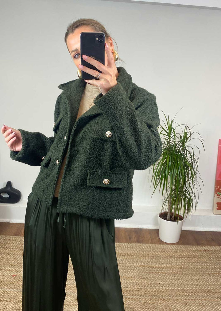 Erika Boucle Jacket in Khaki