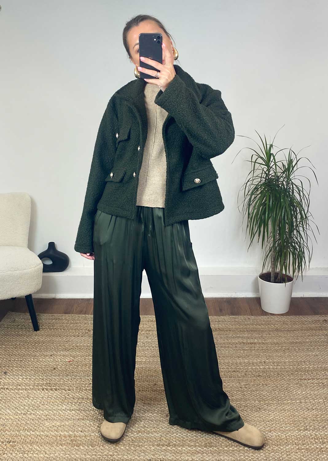 Erika Boucle Jacket in Khaki