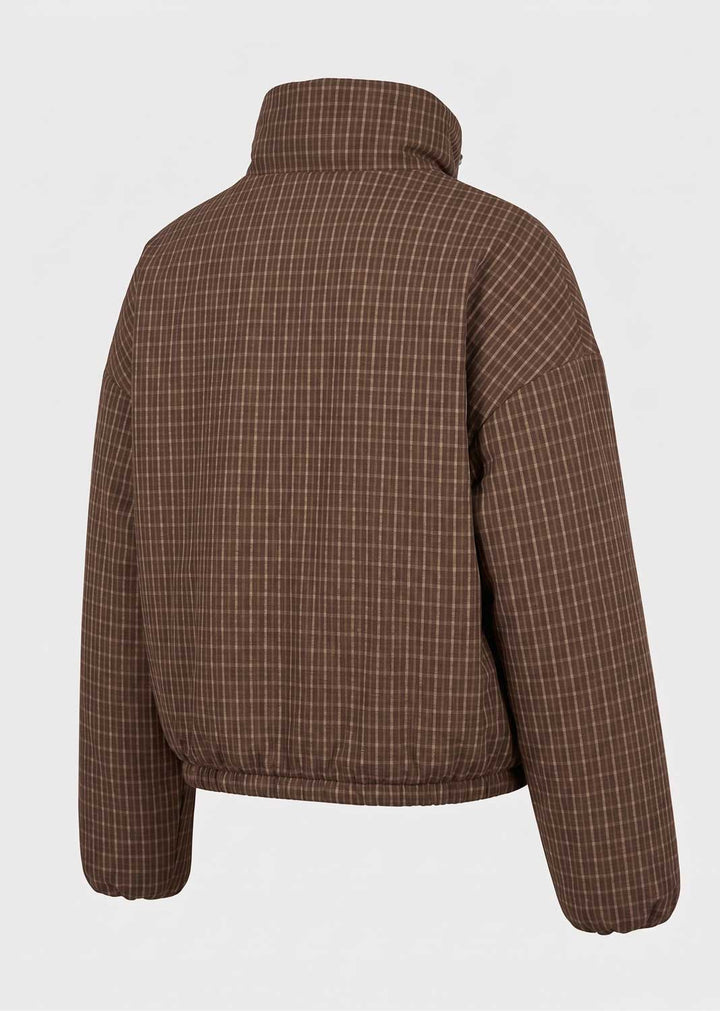 Erin Checked Funnel Neck Jacket
