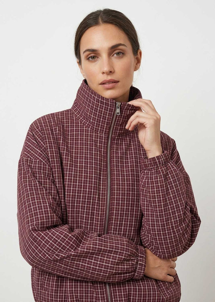 Erin Checked Funnel Neck Jacket