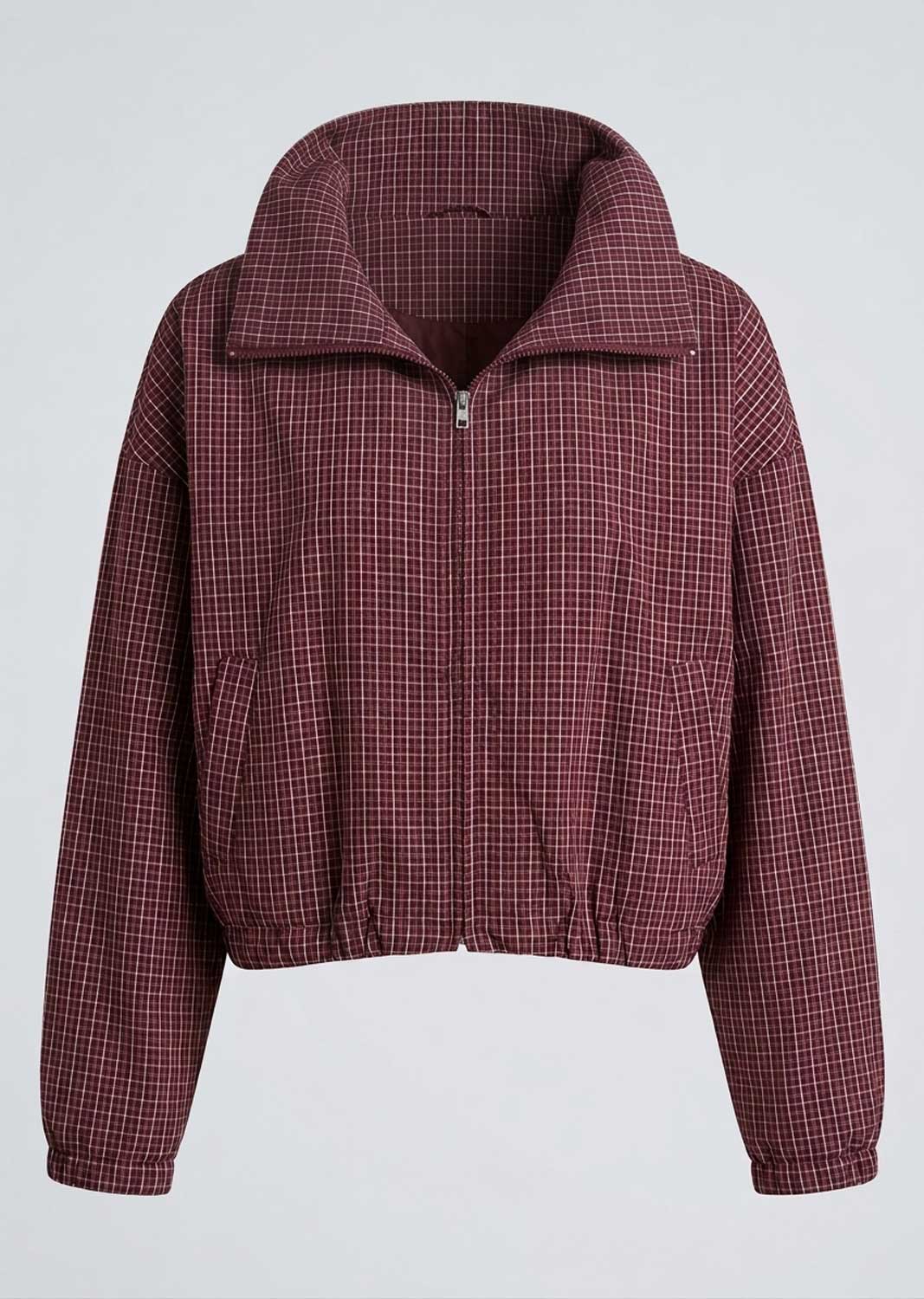 Erin Checked Funnel Neck Jacket