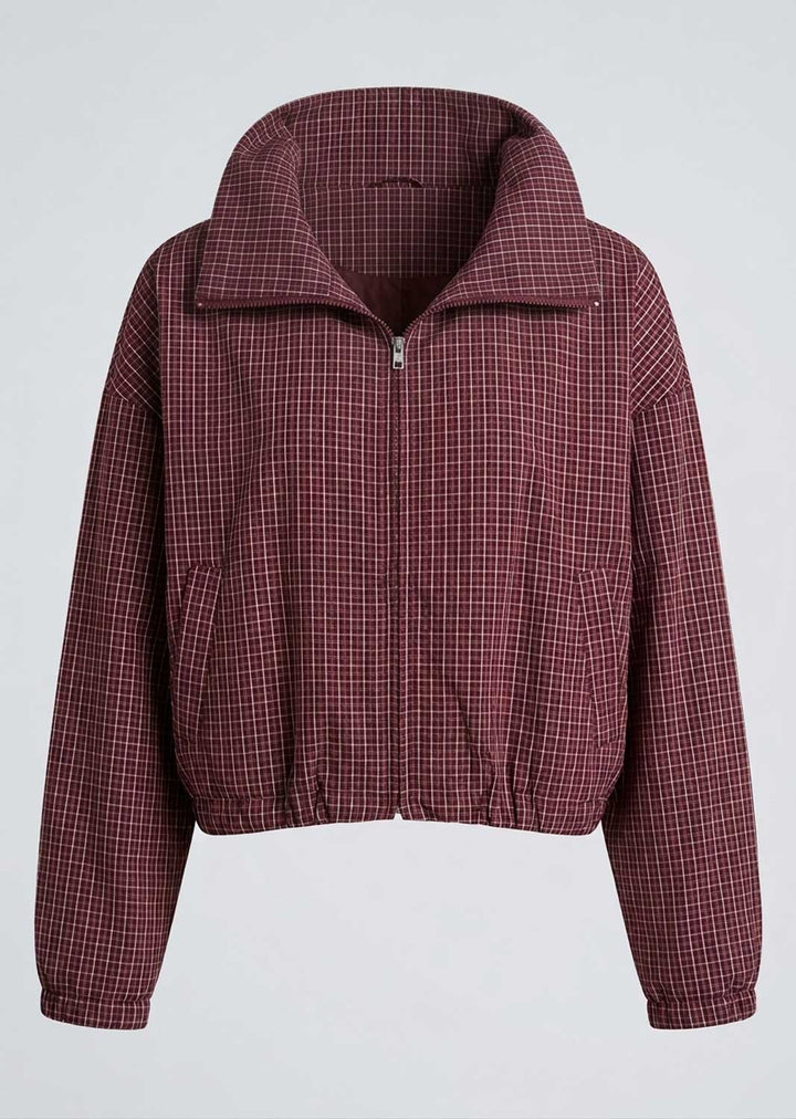 Erin Checked Funnel Neck Jacket