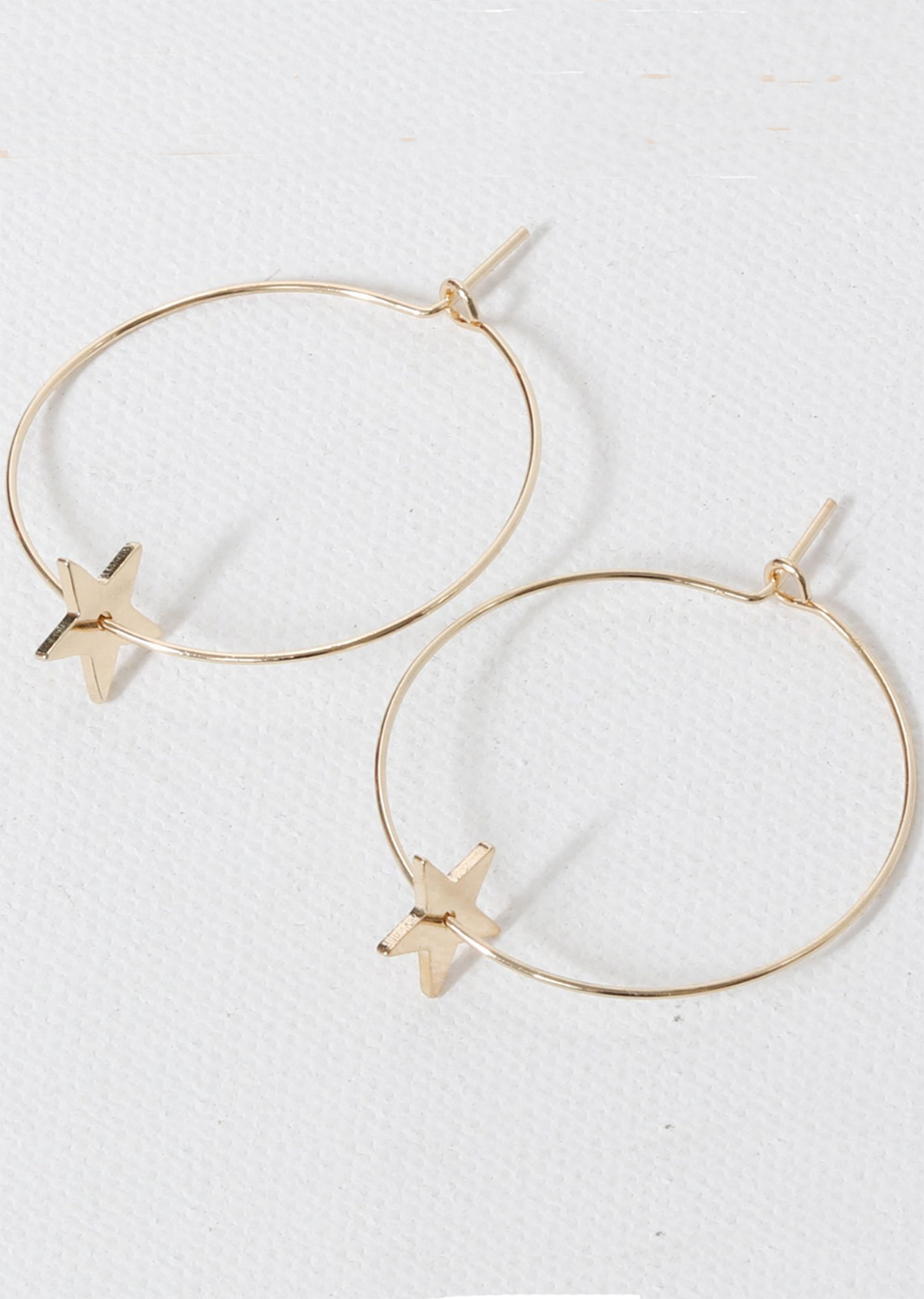 Gold Hoop Star Earrings