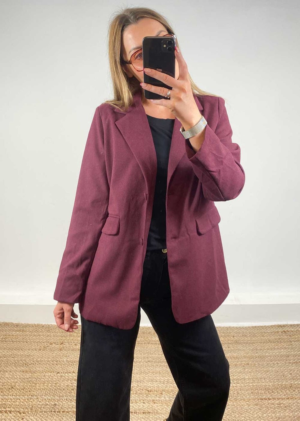 Relaxed Blazer Burgundy