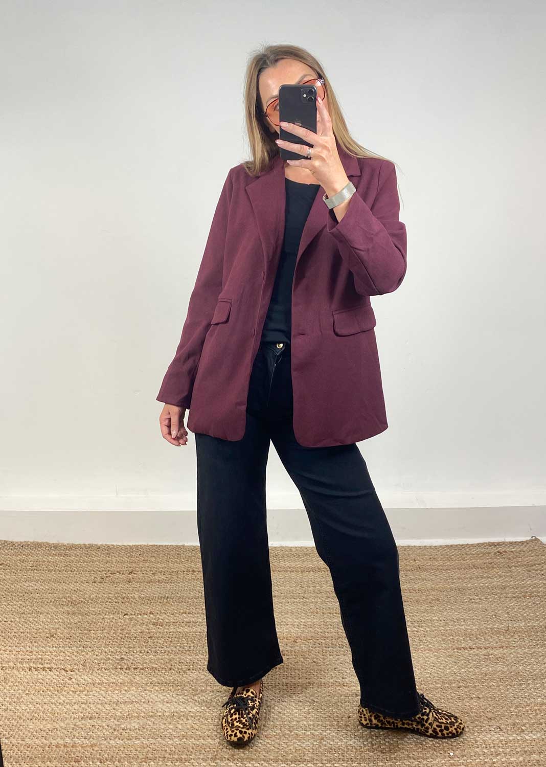 Relaxed Blazer Burgundy