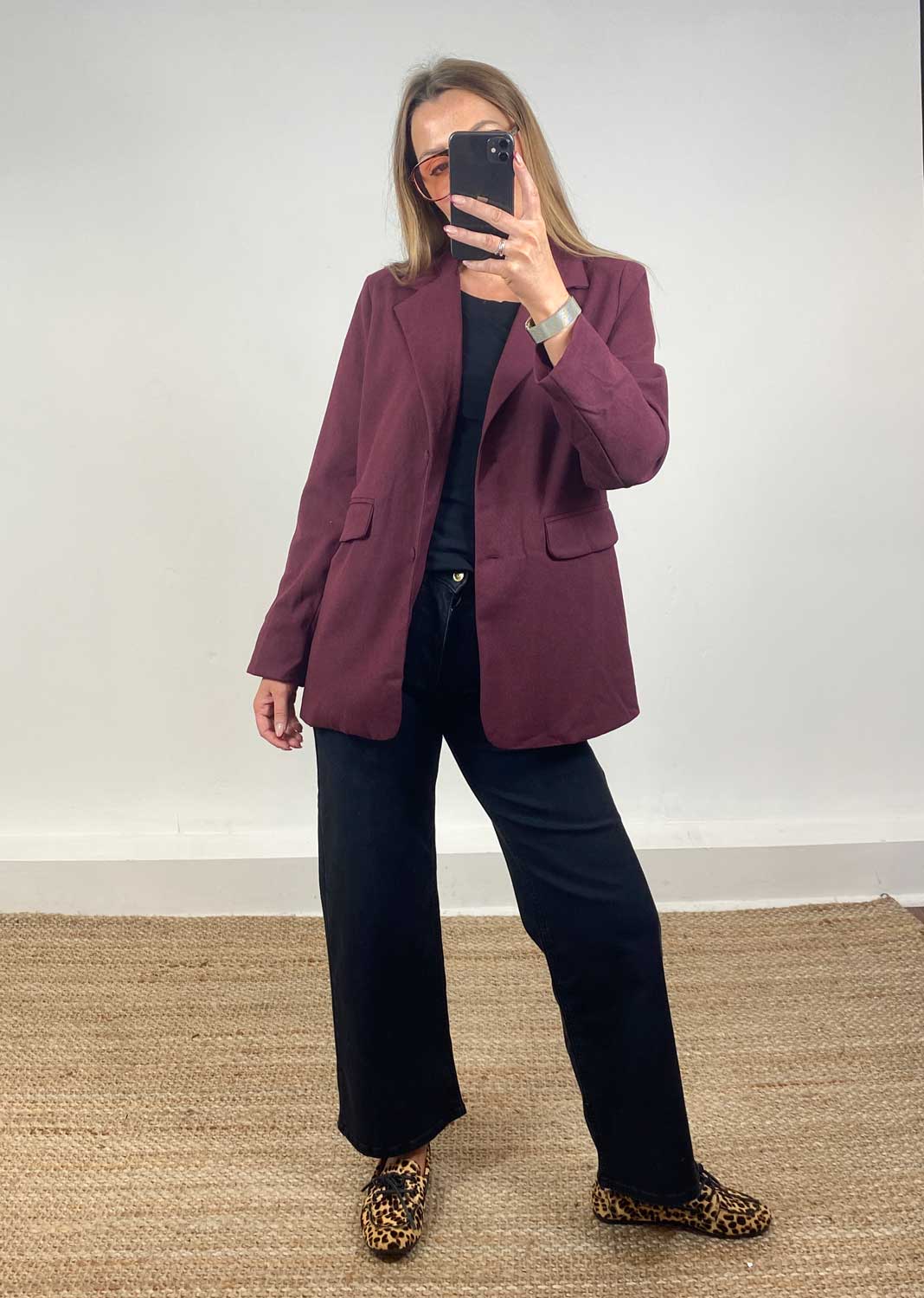 Relaxed Blazer Burgundy