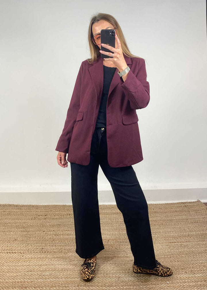Relaxed Blazer Burgundy