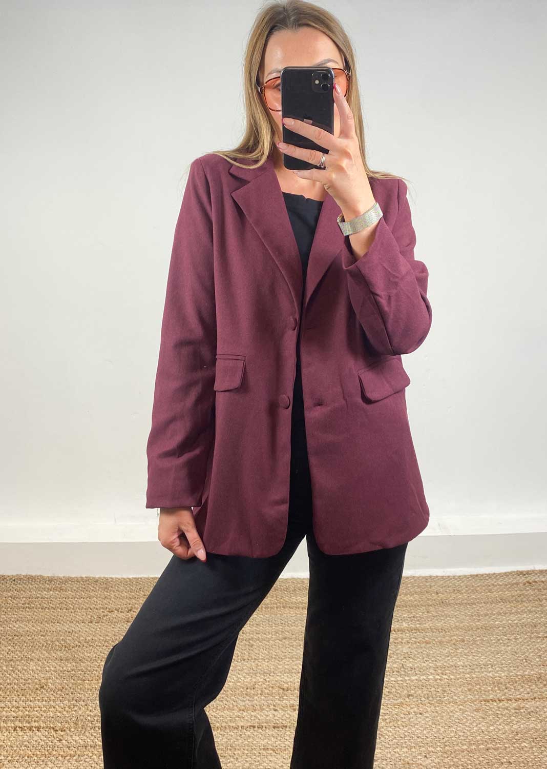 Relaxed Blazer Burgundy