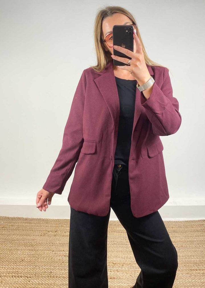 Relaxed Blazer Burgundy