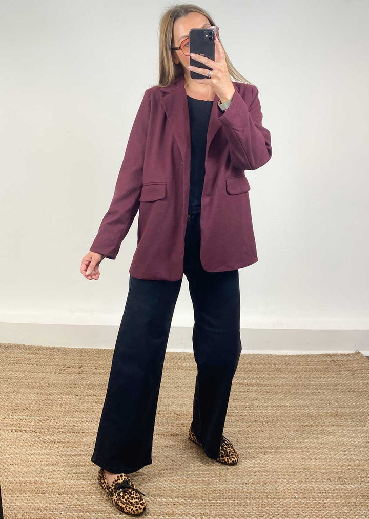 Relaxed Blazer Burgundy