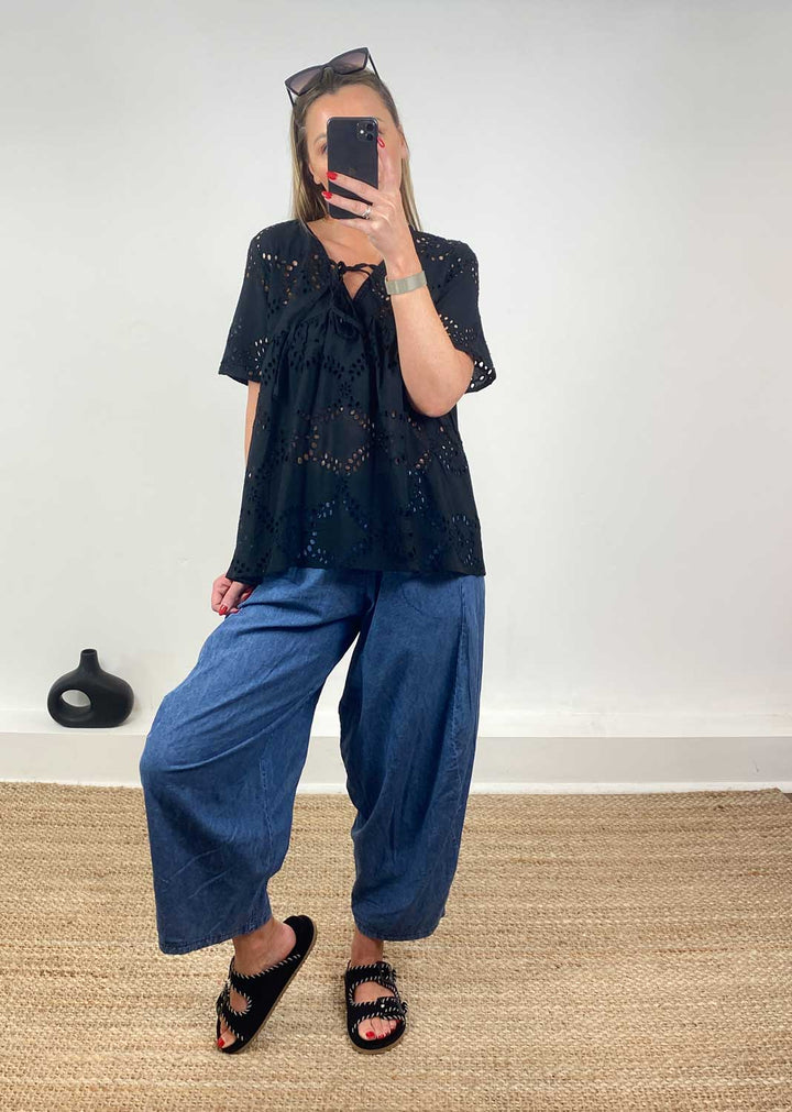 Chiara Chambray Barrel Pants