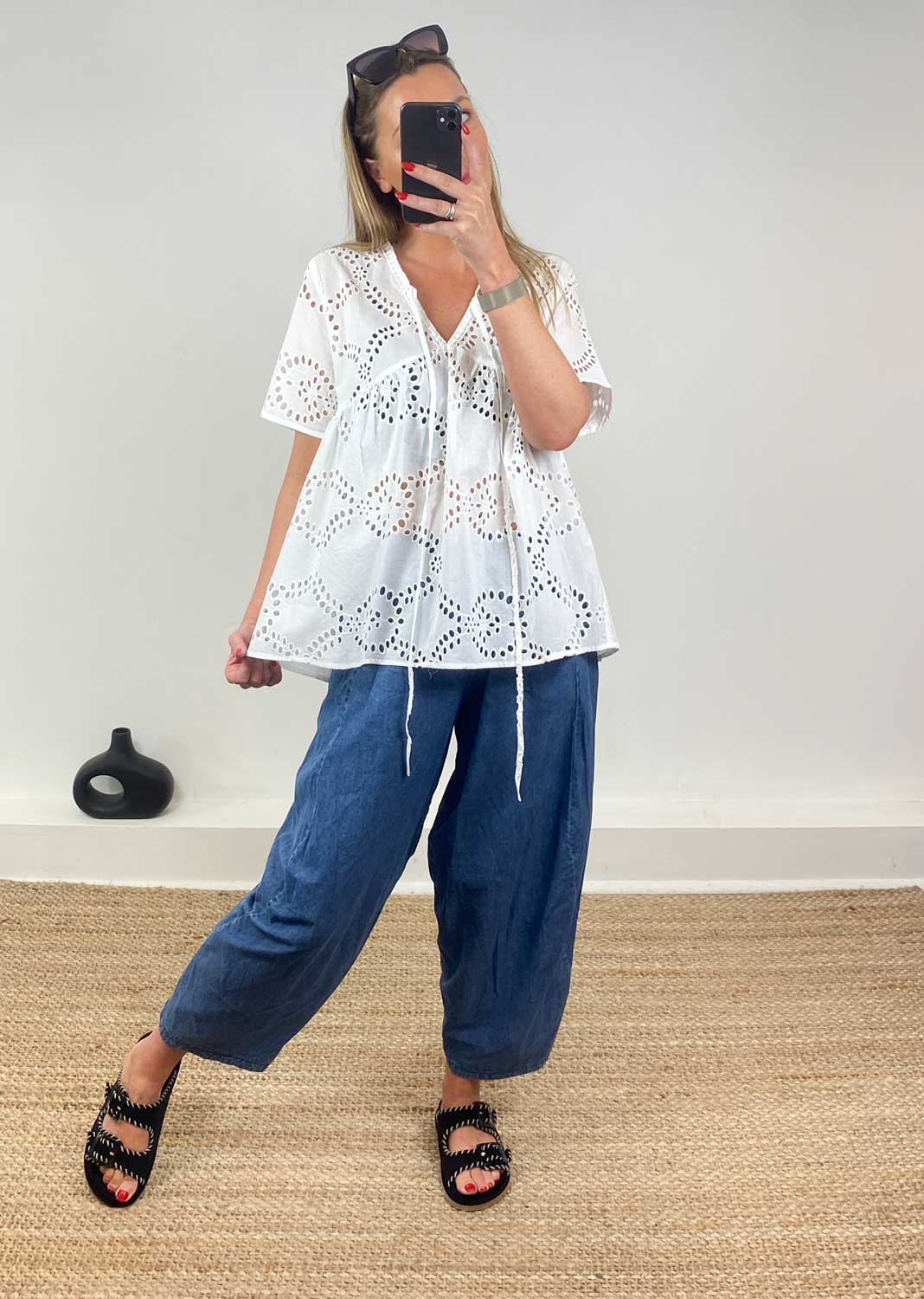 Chiara Chambray Barrel Pants