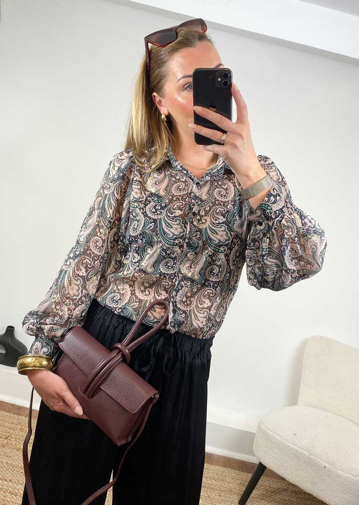 Gabriella Paisley Blouse in Green