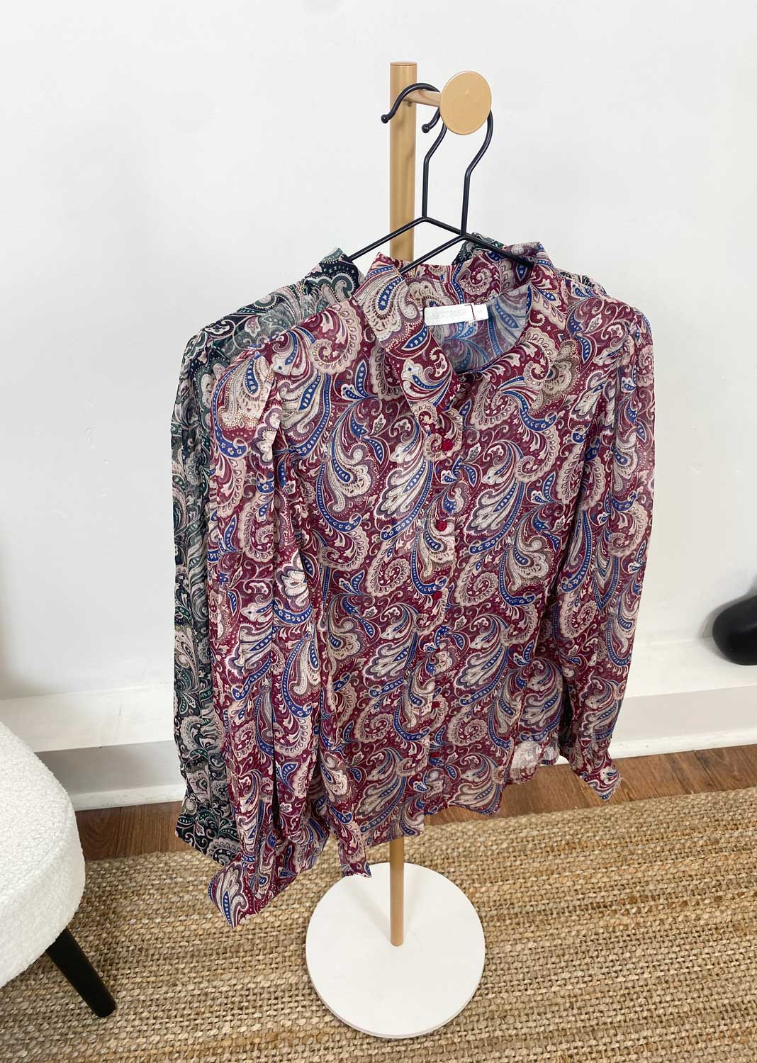 Gabriella Paisley Blouse in Red