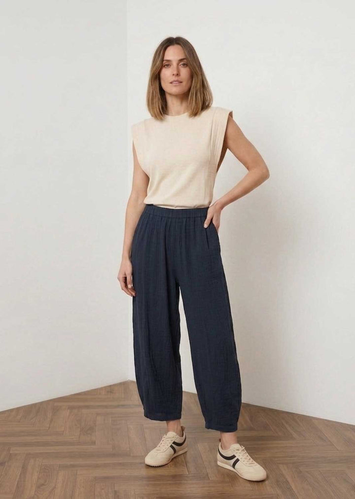 Genevieve Cream Extended Shoulder Tshirt