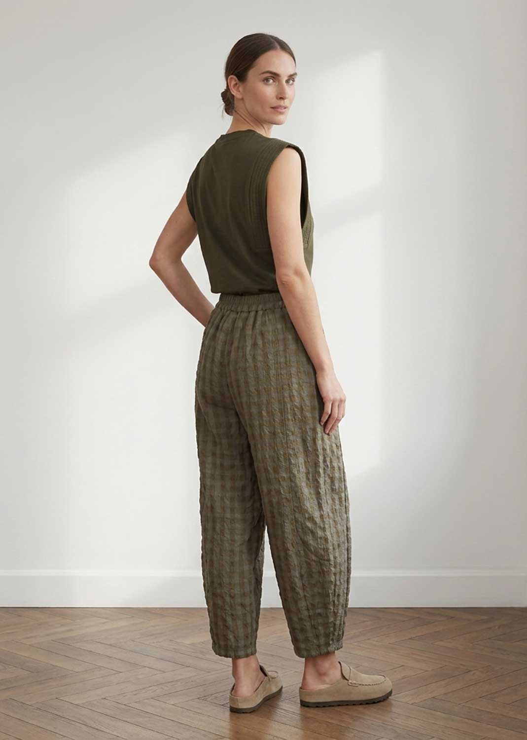 Genevieve Khaki Extended Shoulder Tshirt
