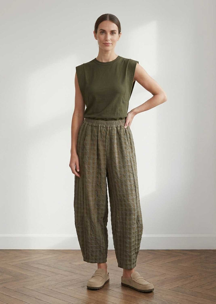 Genevieve Khaki Extended Shoulder Tshirt