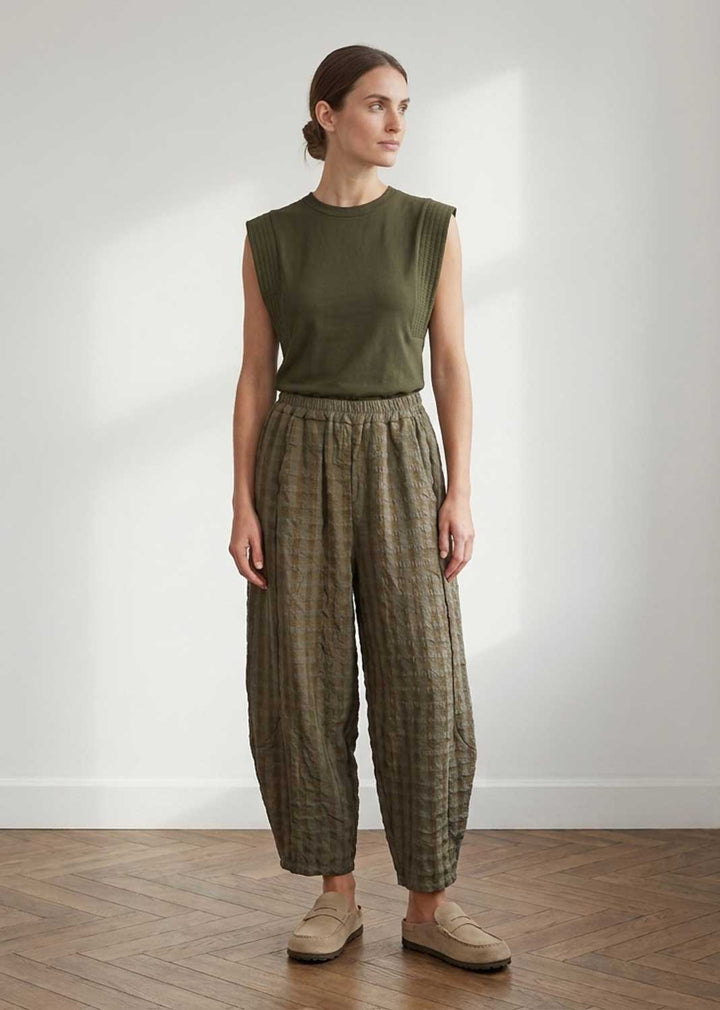 Genevieve Khaki Extended Shoulder Tshirt