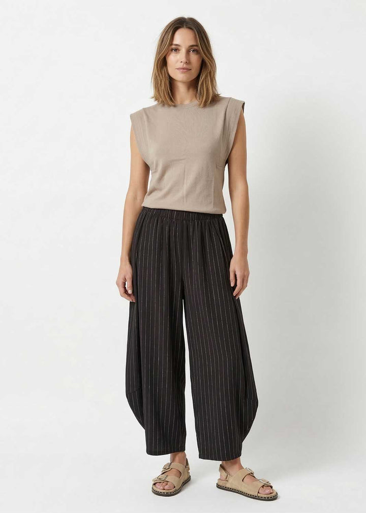 Genevieve Extended Shoulder Tshirt Taupe