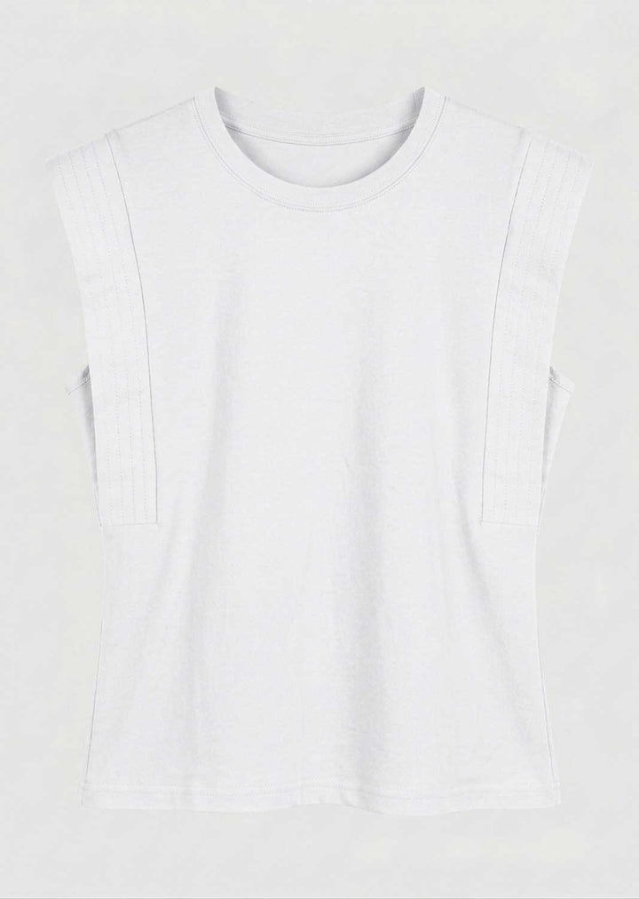 Genevieve White  Extended Shoulder Tshirt