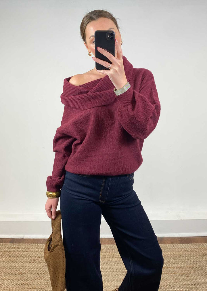 Gina Knit Jumper Burgundy